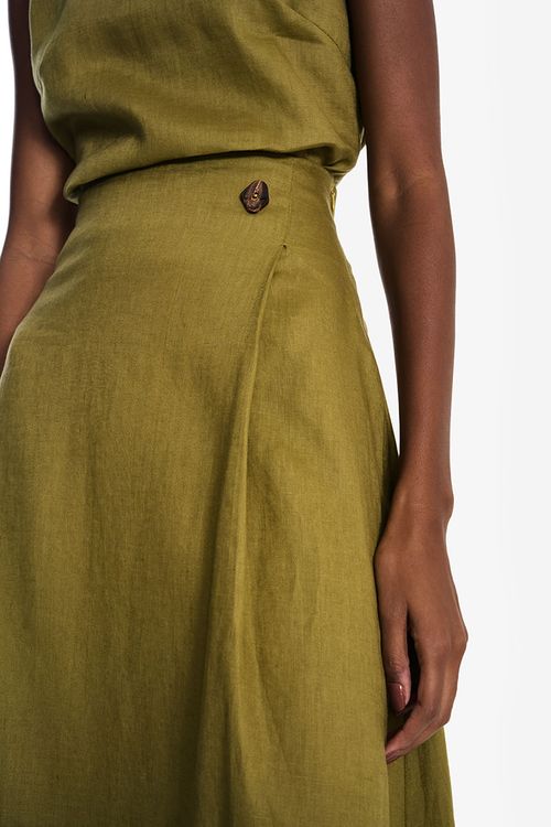 Conjunto 100% Linen - Verde Militar