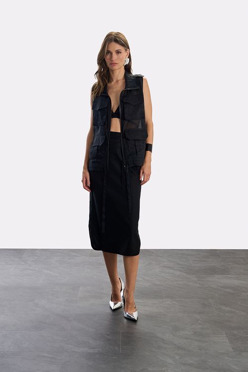 Colete Organza Utilitário - Preto