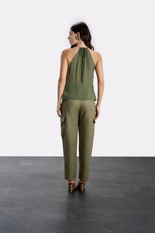 Blusa Decote Metallic - Verde Palmeira