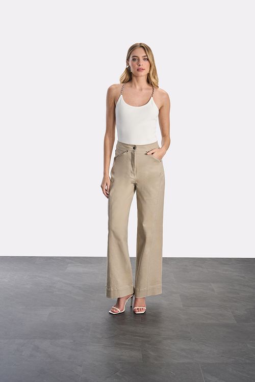 Calça New Wide Leg - Caqui
