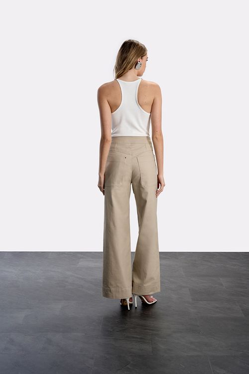 Calça New Wide Leg - Caqui