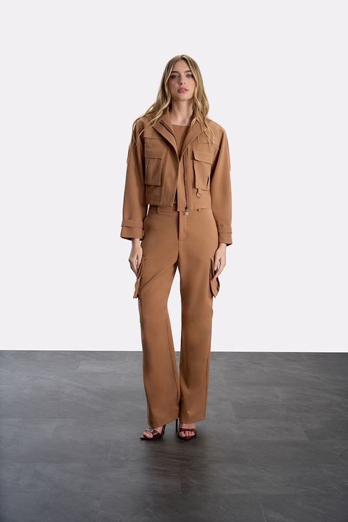 Jaqueta Alfaiataria Moderna - Caqui