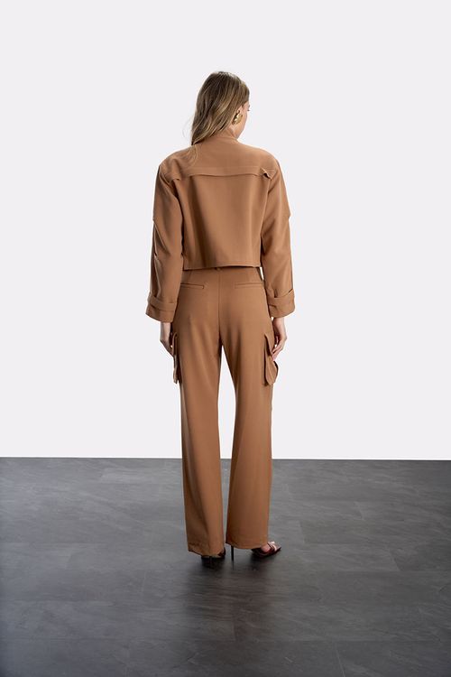 Jaqueta Alfaiataria Moderna - Caqui