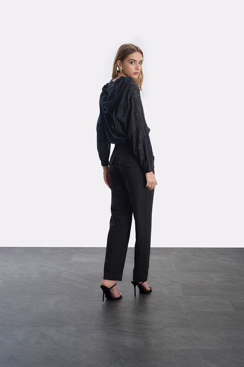 Jaqueta Voil Geometrico - Preto