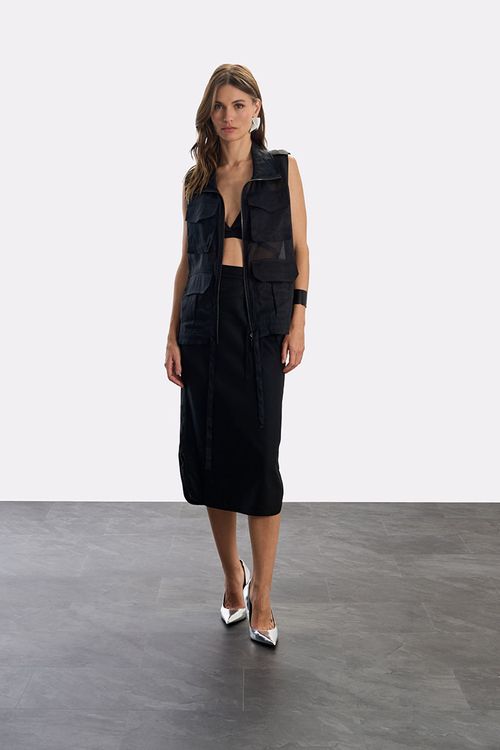 Colete Organza Utilitário - Preto
