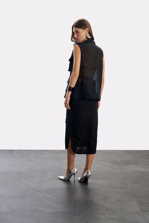 Colete Organza Utilitário - Preto