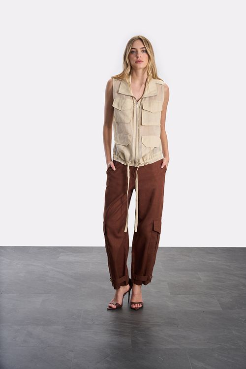 Colete Organza Utilitário - Natural