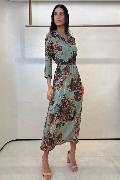 Chemisier Print Winter - Única