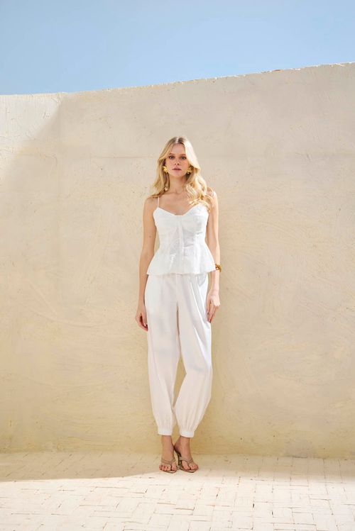 Calça Popeline - Off White