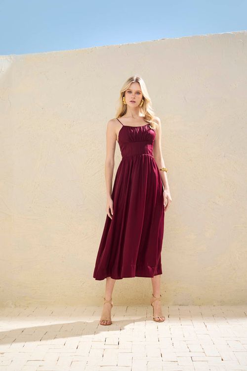 Vestido Breeze Elegance - Ameixa