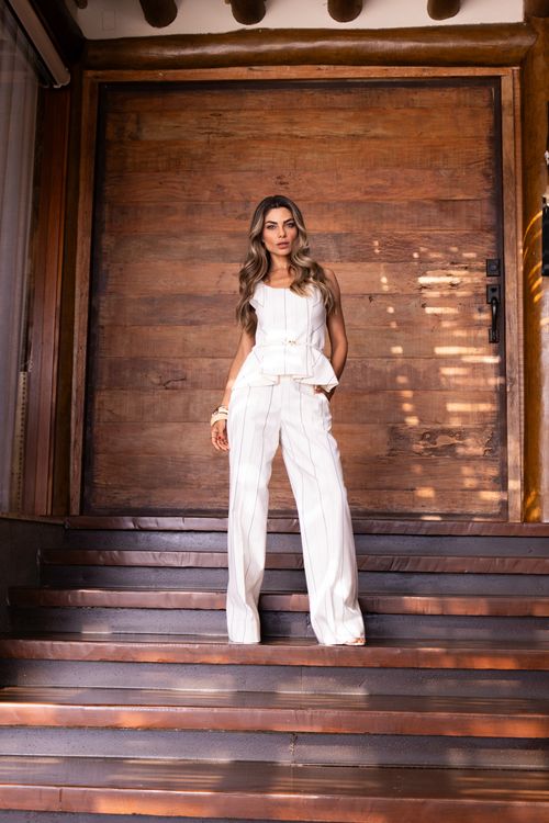 Conjunto Peplum Stripe - Única