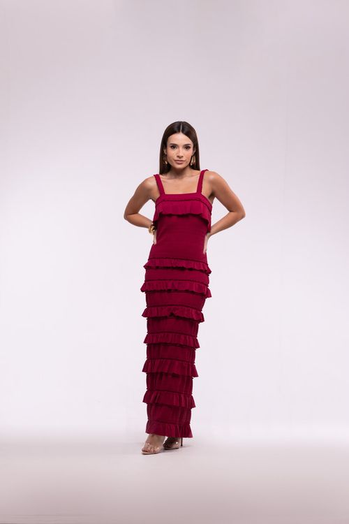 Vestido Textura Exclusivo - Magenta