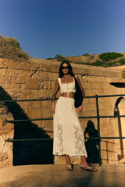 Saia Nesgas Tela Fitada - Única