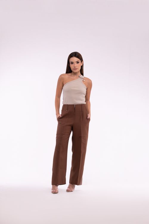 Blusa Rib Metal - Caqui