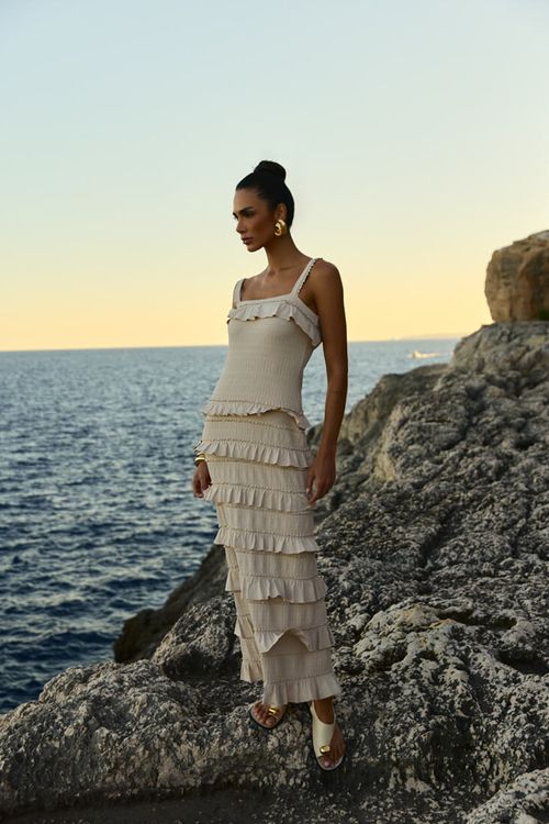 Vestido Textura Exclusivo - Natural
