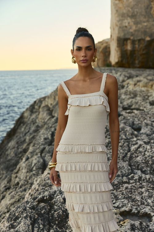 Vestido Textura Exclusivo - Natural