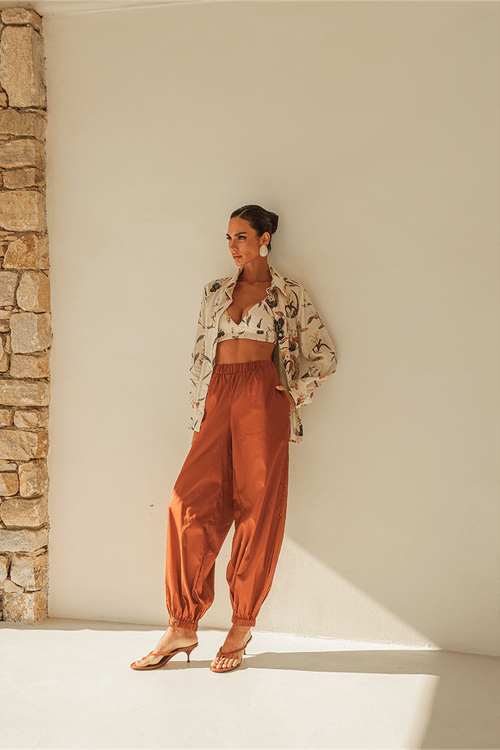 Calça Popeline - Marrom