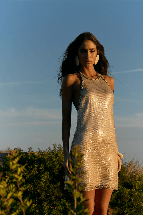 Vestido Mini Golden Aline - Único