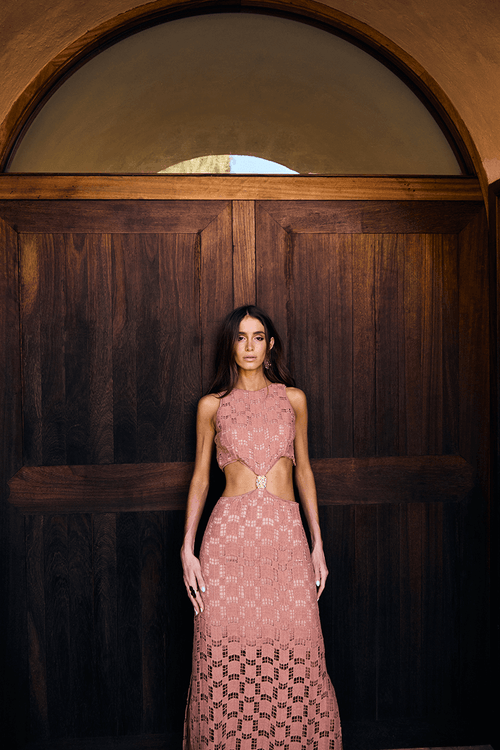 Vestido Trama Geom Excl - Único