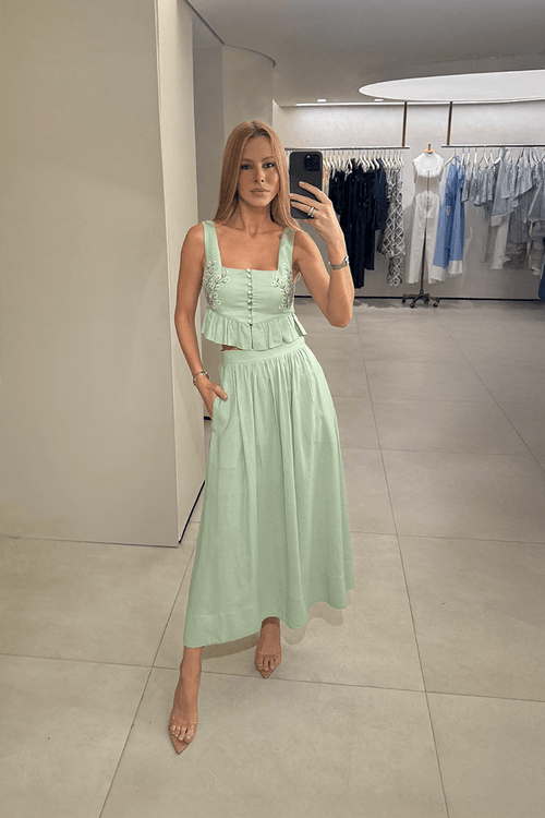 Conjunto Bord Floral Exclusivo - Verde Fresh