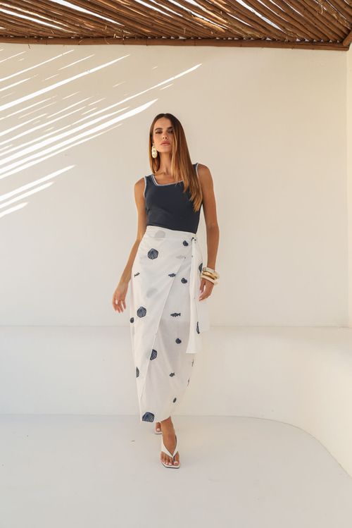 Saia Ocean Bordada - Única