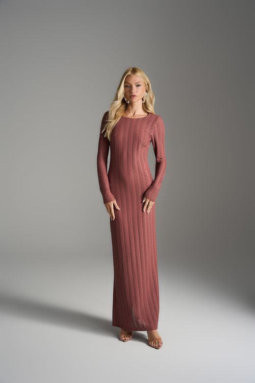 Vestido Aline Longo - Cognac