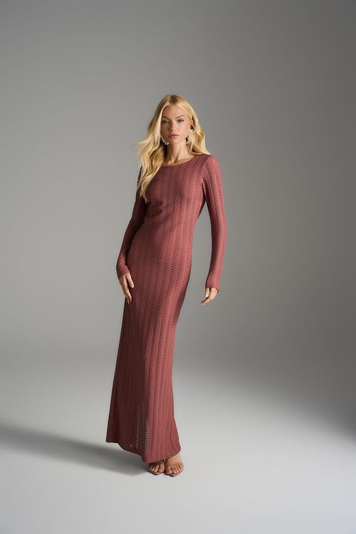 Vestido Aline Longo - Cognac