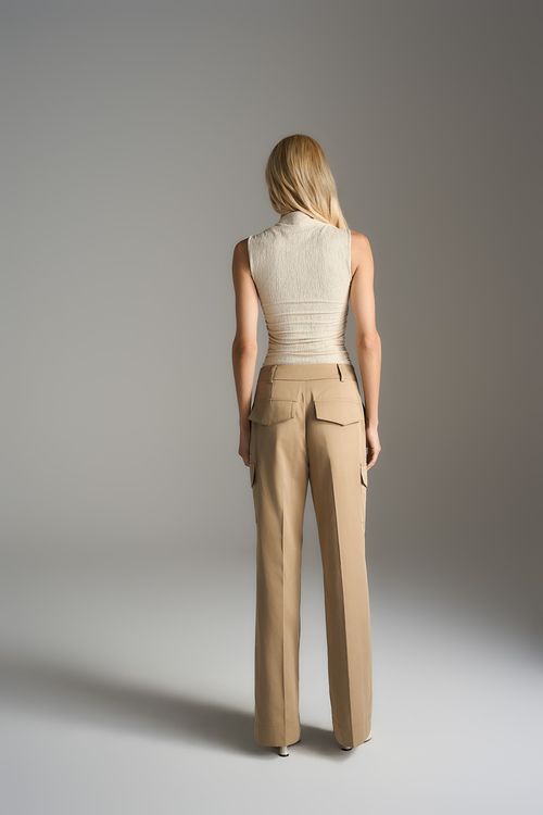 Blusa Textura Decote - Bege