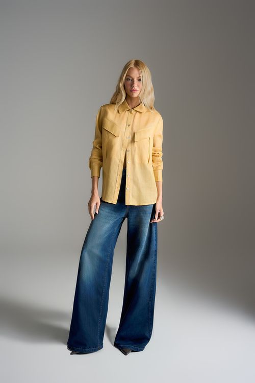 Camisa Linho Com Top - Única