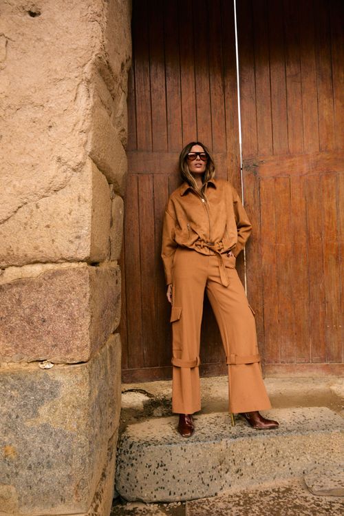 Calça Alfaiataria Cinto - Canela