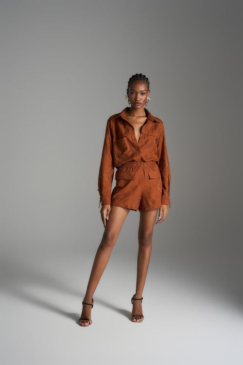 Conjunto Textura Short - Caramelo