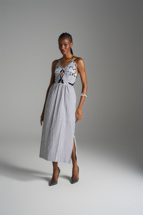 Vestido Listra Bordado - Única