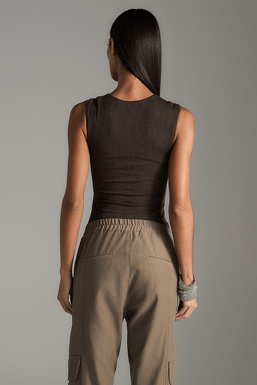 Blusa Texturizada Trespassada - Coffee