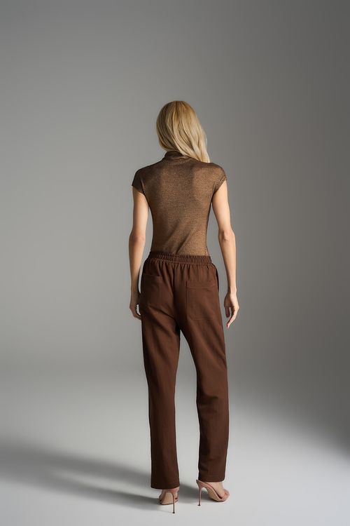 Blusa Malha Metal - Marrom