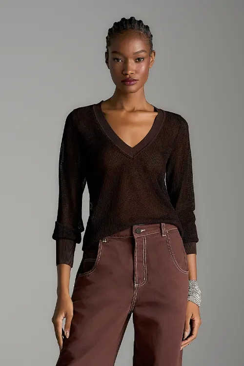 Blusa Telada Tricot - Coffee