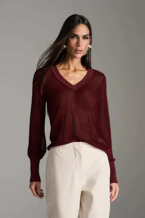 Blusa Telada Tricot - Marsala