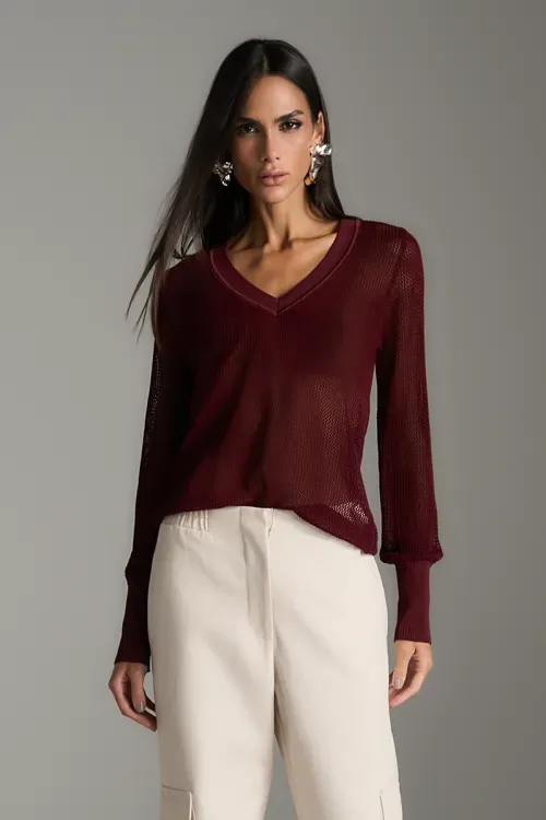 Blusa Telada Tricot - Marsala