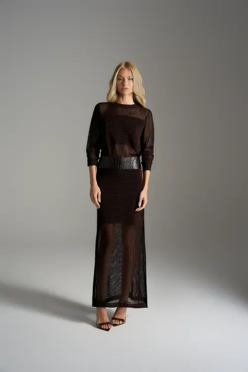 Conjunto Tricot Textura - Cacau