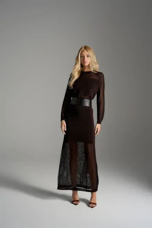 Conjunto Tricot Textura - Cacau