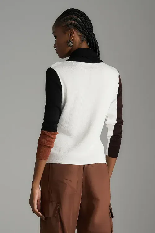 Blusa Tricot Colors Frente - Off White