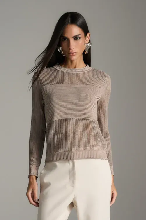 Blusa Tricot Textura - Shitake