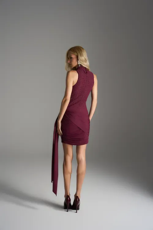 Vestido Textura Cuzco Mini - Cabernet