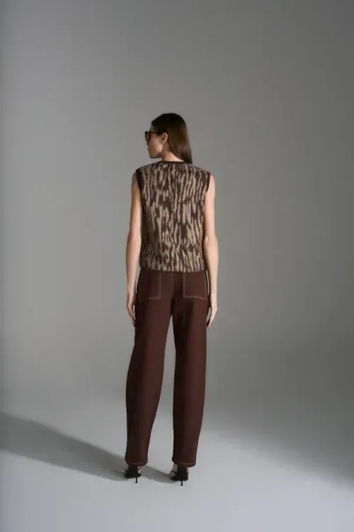 Colete Tricot Animal - Coffee