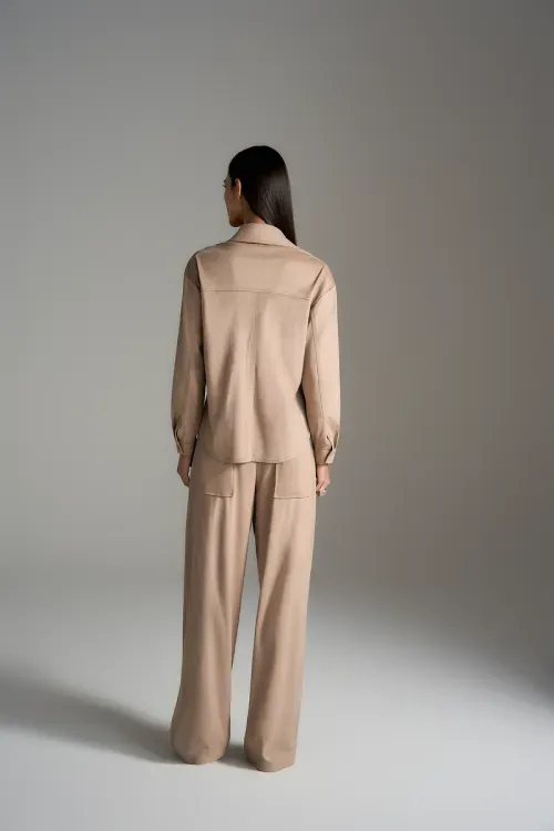 Camisa Suede Slim - Bege