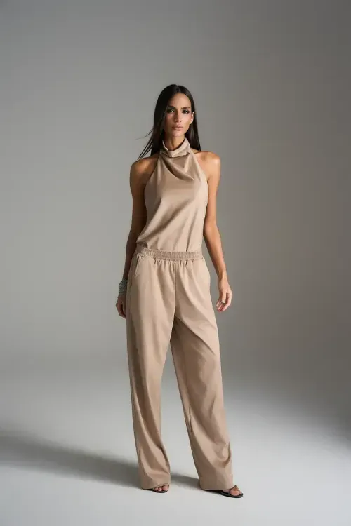 Calça Jogger Suede - Bege
