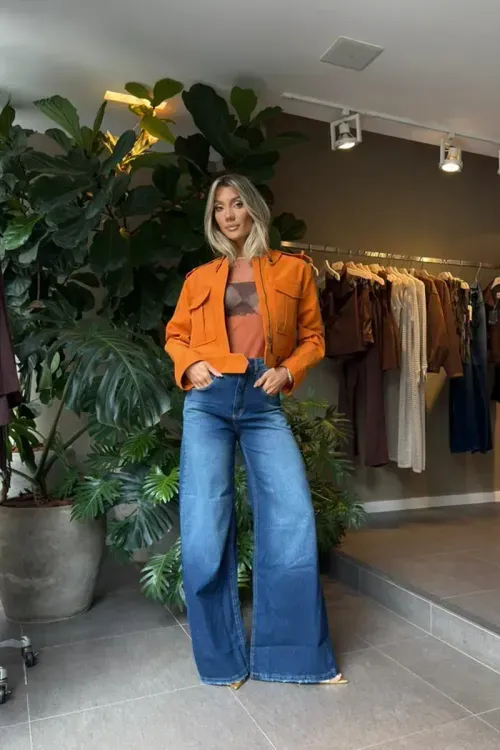 Jaqueta Gola Removível - Orange