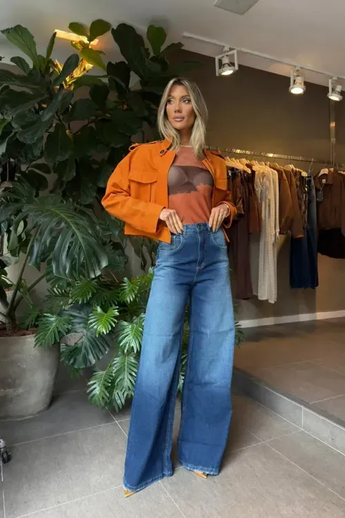 Jaqueta Gola Removível - Orange