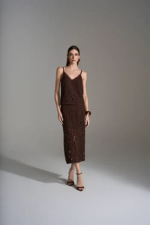 Saia Midi Lace Premium - Única