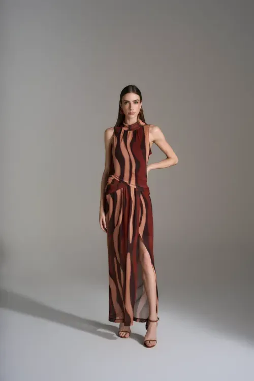 Vestido Tule Print Gola - Única