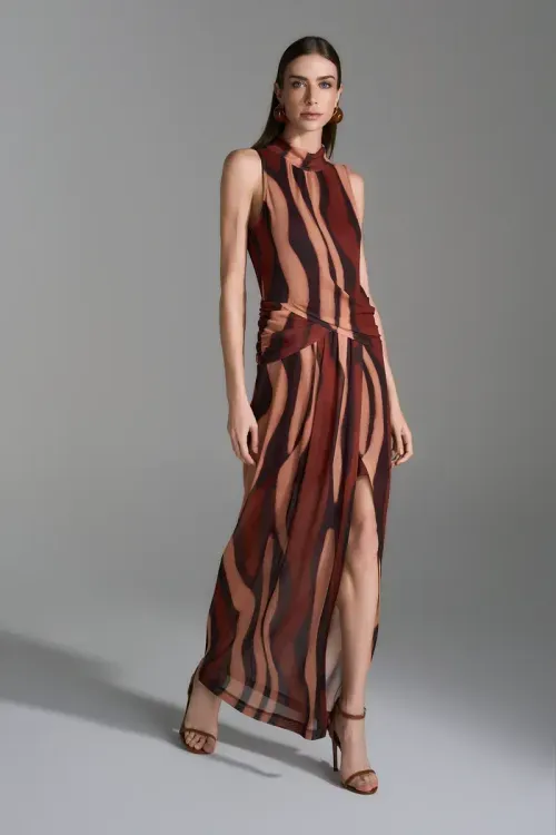 Vestido Tule Print Gola - Única